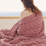 Cable Chenille Chunky Knit Throw Blanket