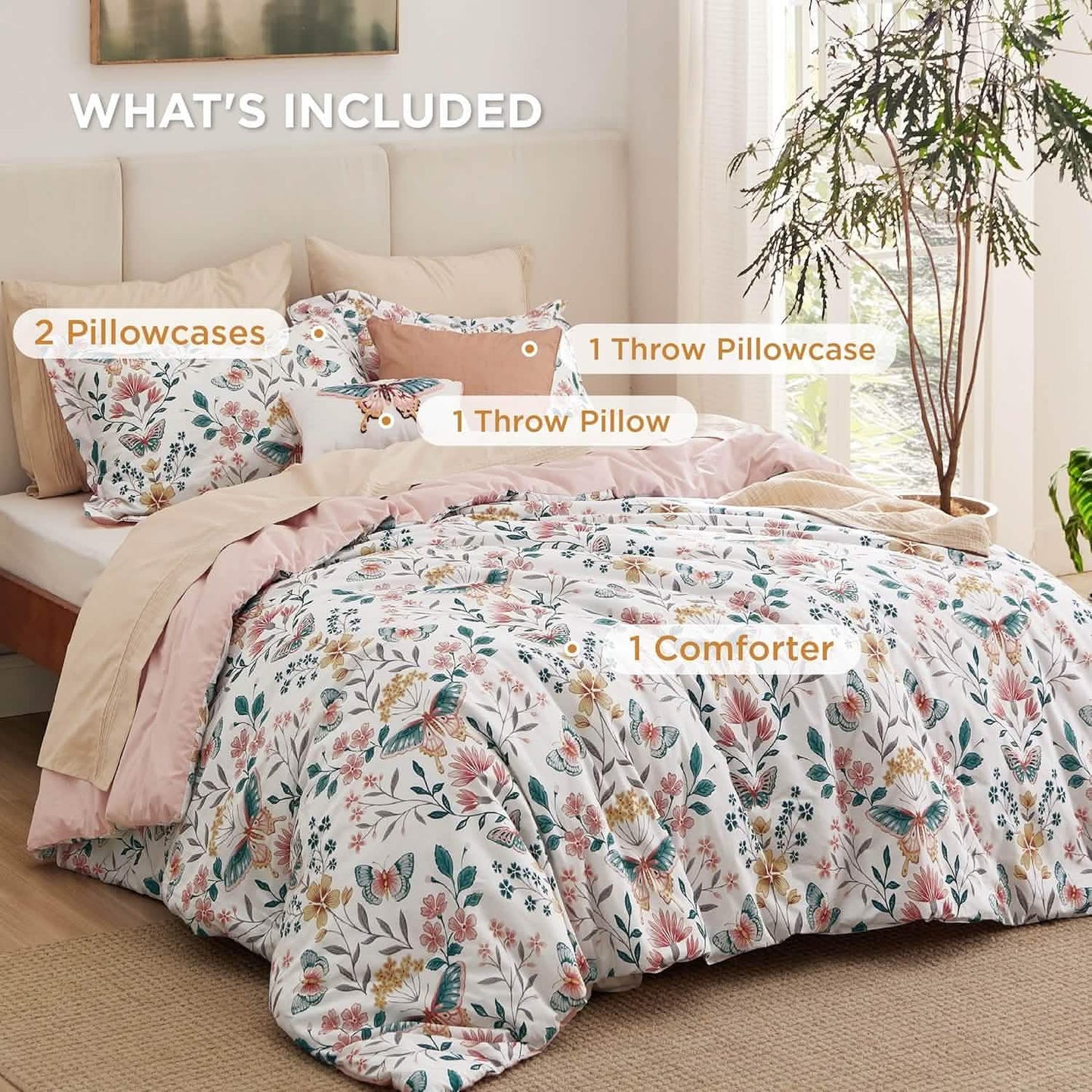 Autumn Floral Bed-in-a-bag Pink