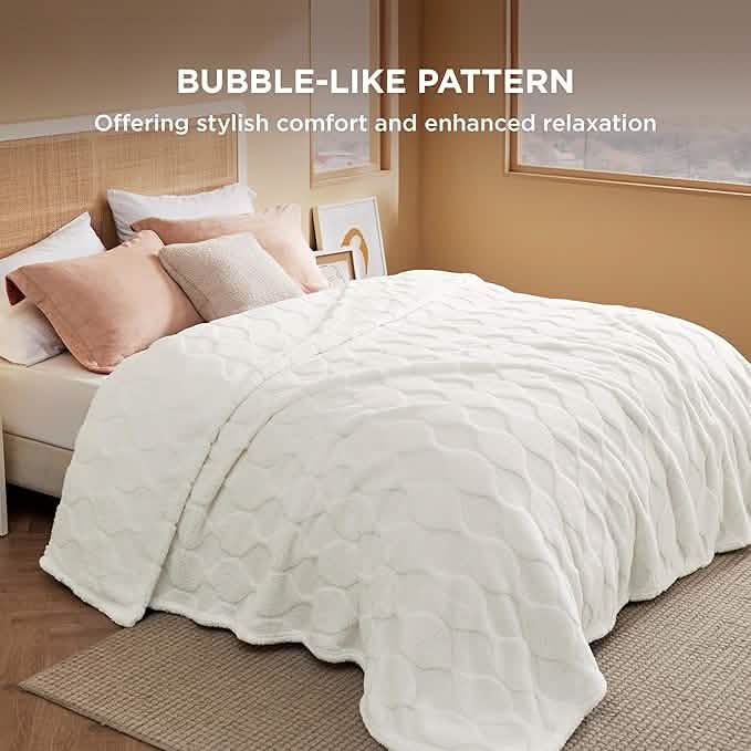 Acquard Decorative Shaggy Fleece Blanket