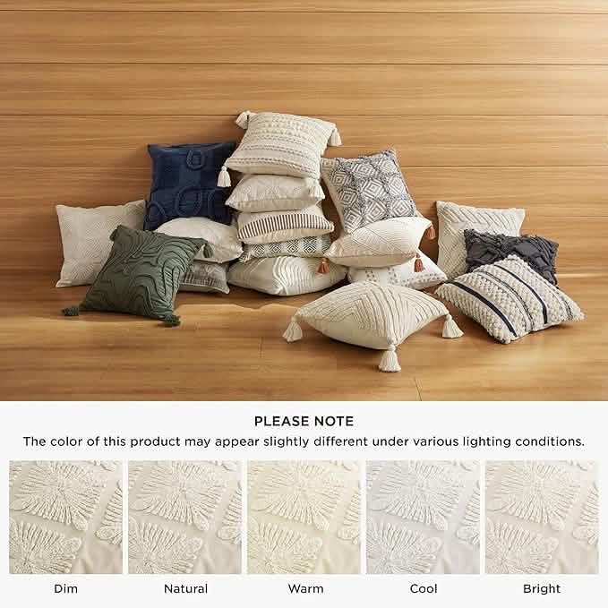 GentleSoft™ Circle Tufted Boho Pillow Cover Leaves