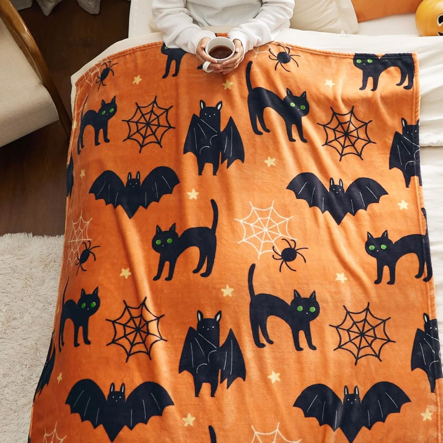 Halloween Blanket Black Orange