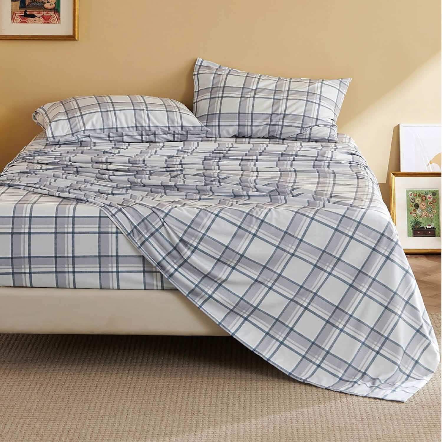 Faux Cotton Flannel Sheet Set Grey