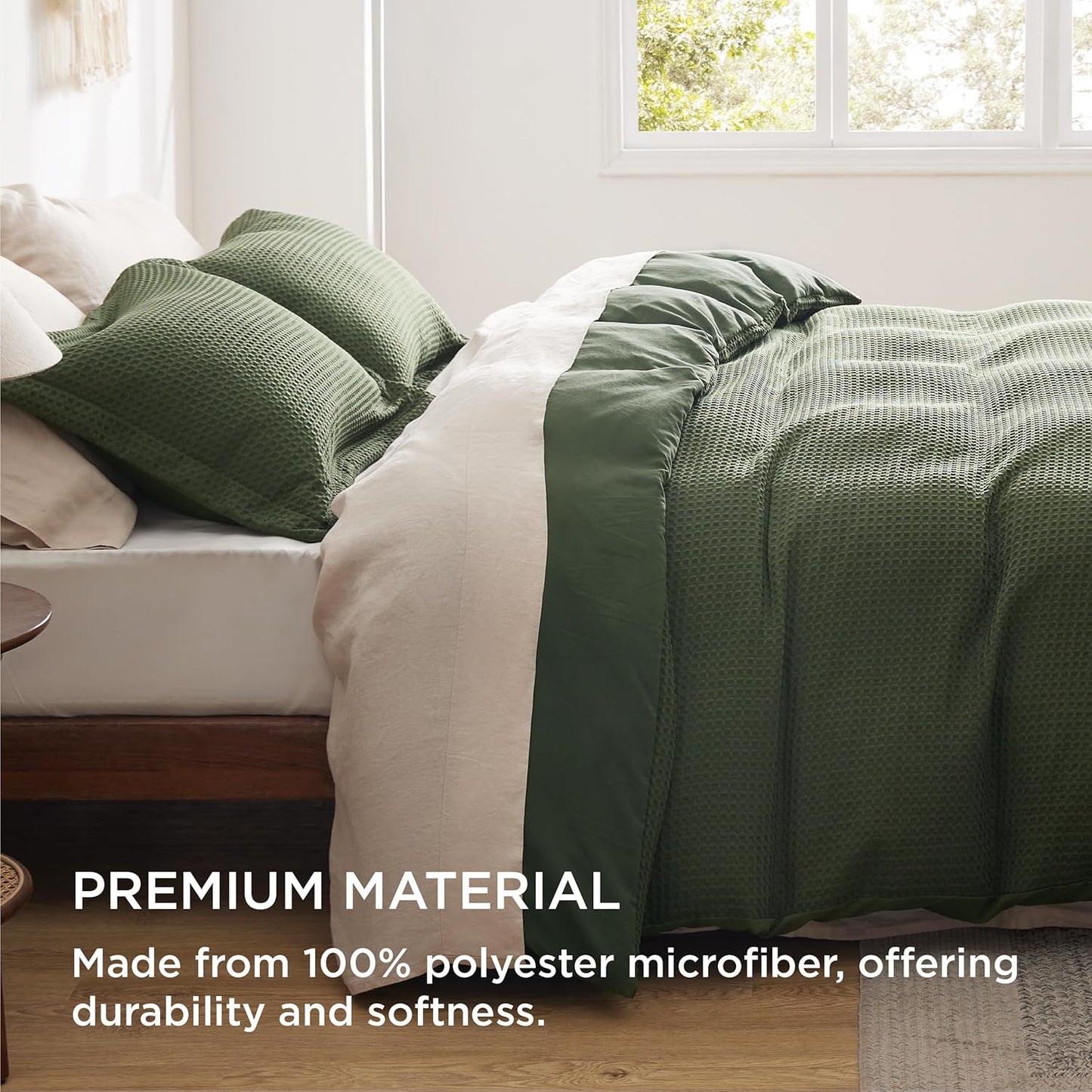 Polyester Microfiber Waffle Duvet Weave Duvet Cover Set