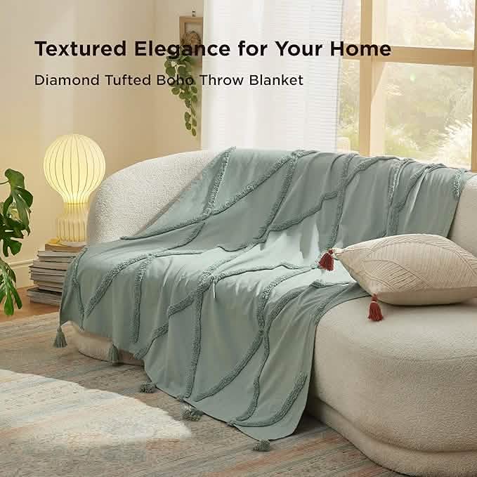 Diamond Tufted Boho Throw Blanket