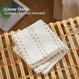 Circle Tufted Boho Pillow Cover Dashed