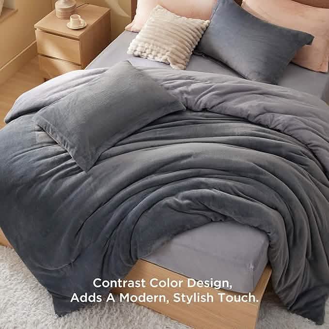Puffy Flannel Fleece Comforter Set