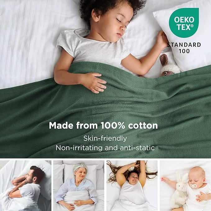 100% Cotton Herringbone Woven Blanket