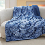 Faux Fur and Sherpa Tie-dye Reversible Blanket