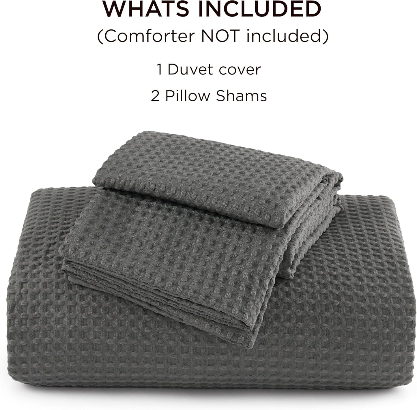 Polyester Microfiber Waffle Duvet Weave Duvet Cover Set