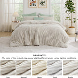 Bedsure Striped Flannel Comforter Set