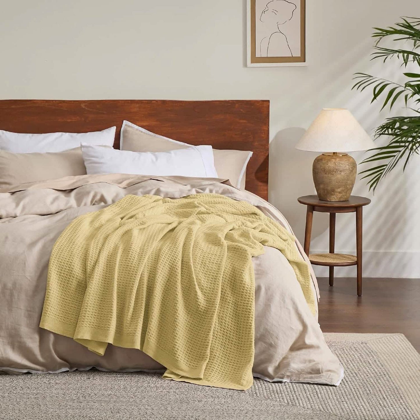 Cotton Waffle Weave Blanket