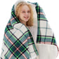 Printed Throw Sherpa Blanket christmas Green