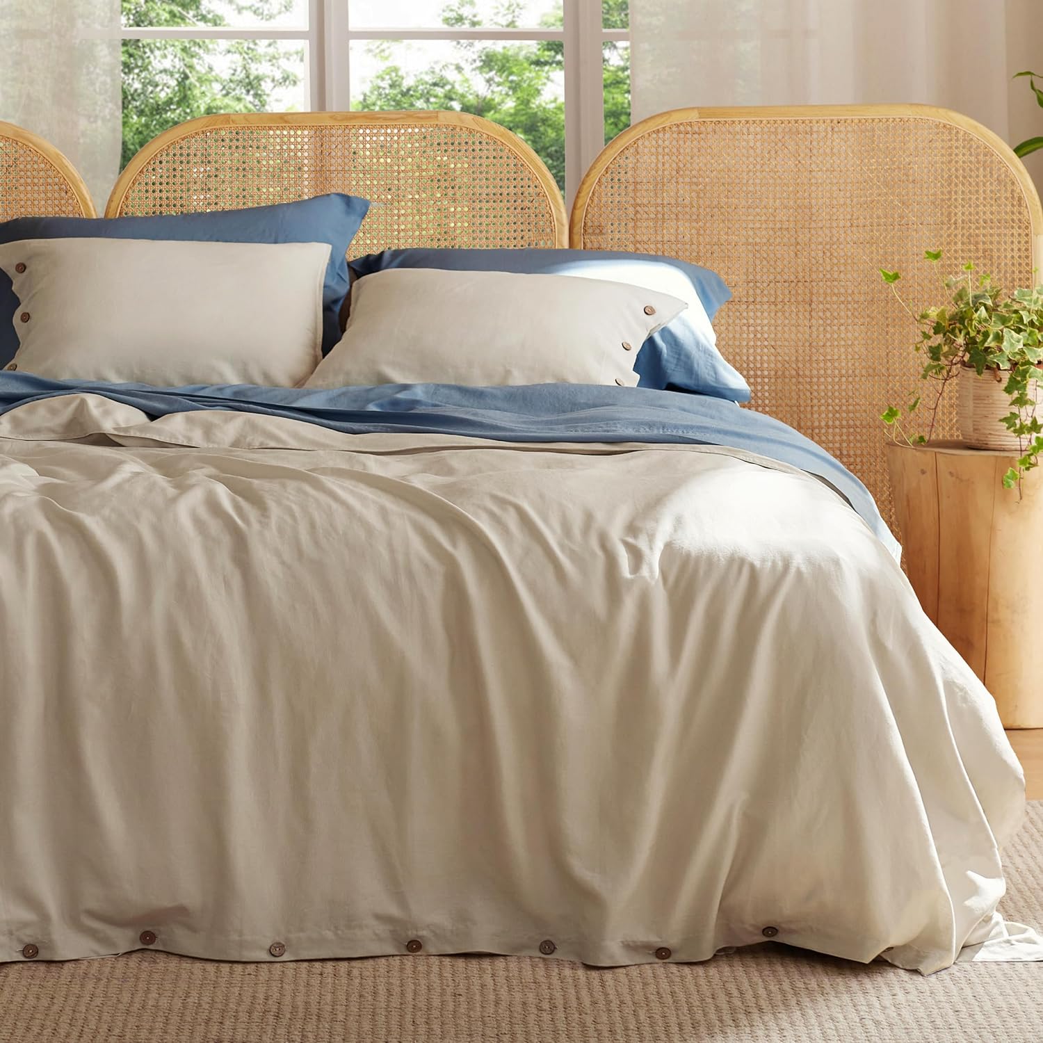 Rayon Derived from Bamboo and Linen Duvet Cover Set