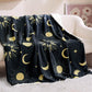 Printed Throw Sherpa Blanket Sun and Moon