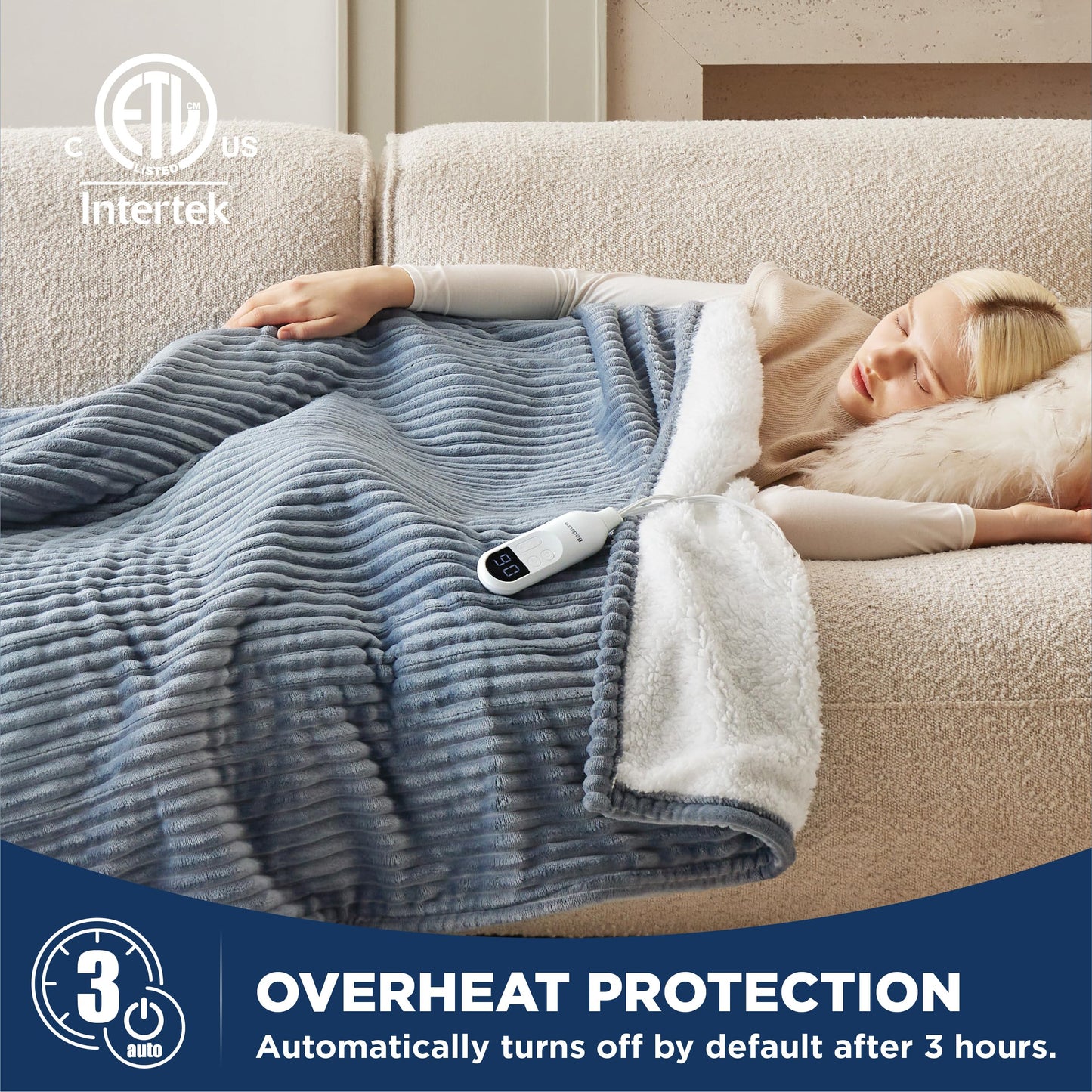 GentleSoft® Plaid Flannel Heated Blanket