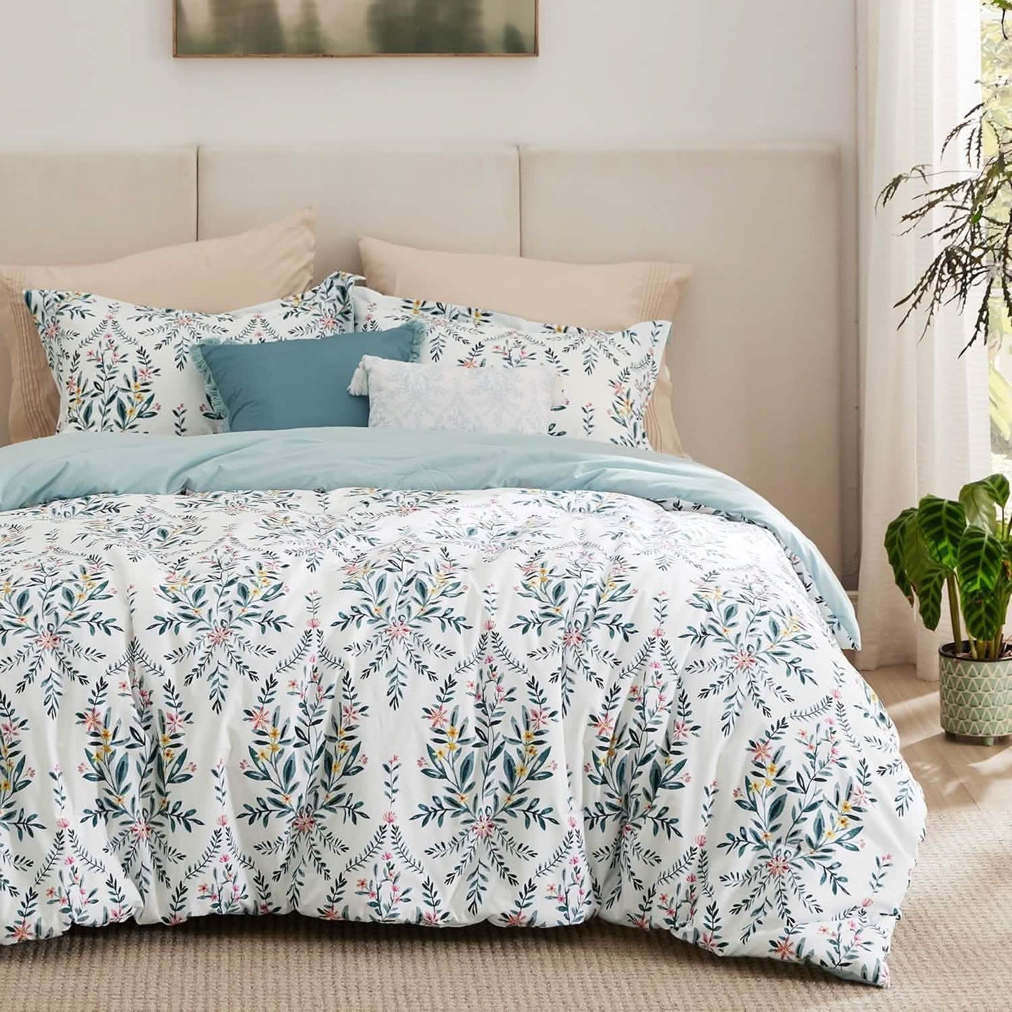 Autumn Floral Bed-in-a-bag Blue