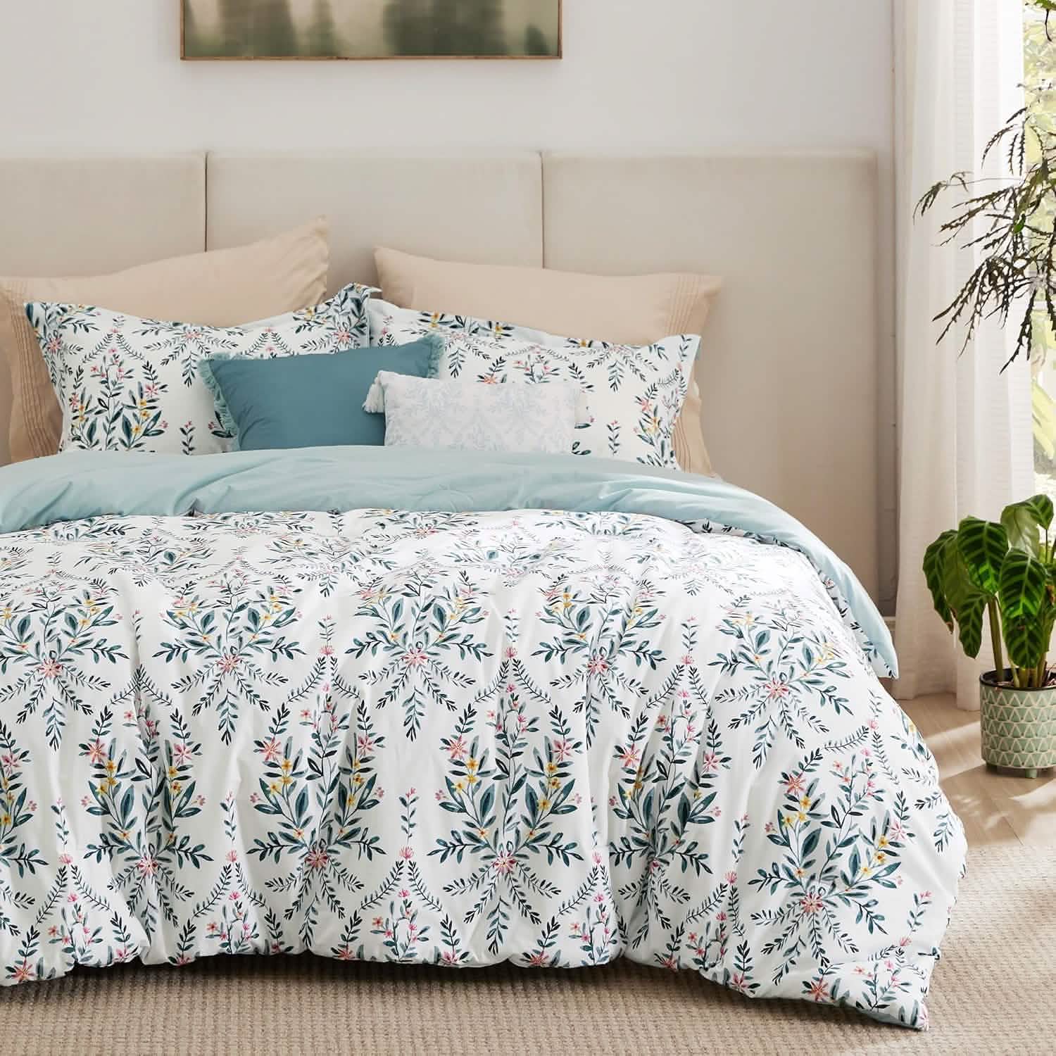 Autumn Floral Bed-in-a-bag Blue