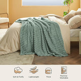 Bedsure Textured Bubble Flannel Fleece Blanket