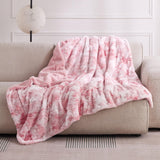 Faux Fur and Sherpa Tie-dye Reversible Blanket