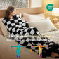Ultra-Soft Double Side Yarn Sherpa Checkered Blanket