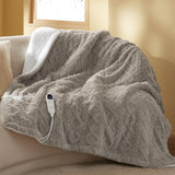 Jacquard Shaggy Sherpa Heated Blanket