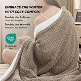 Bedsure Knit Sherpa Reversible Throw Blanket-Grid