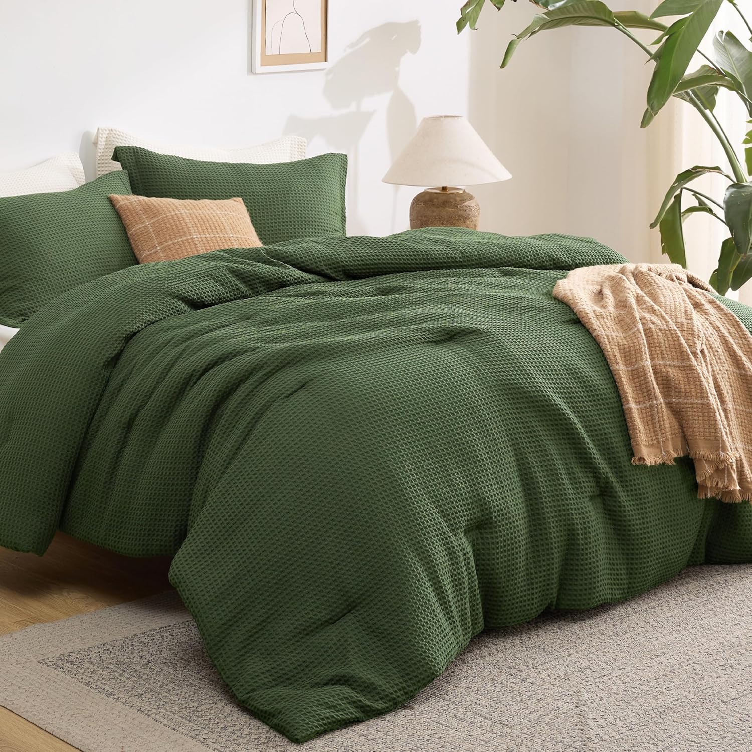 Bedsure Classic Waffle Weave Comforter Set