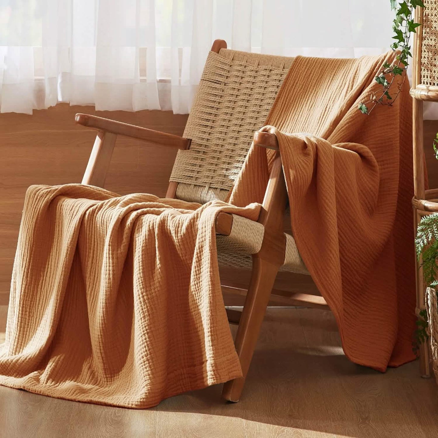 100% Cotton Gauze Spring Throw Blanket