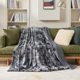 Faux Fur and Sherpa Tie-dye Reversible Blanket