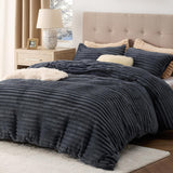 Bedsure Striped Flannel Duvet Cover Set