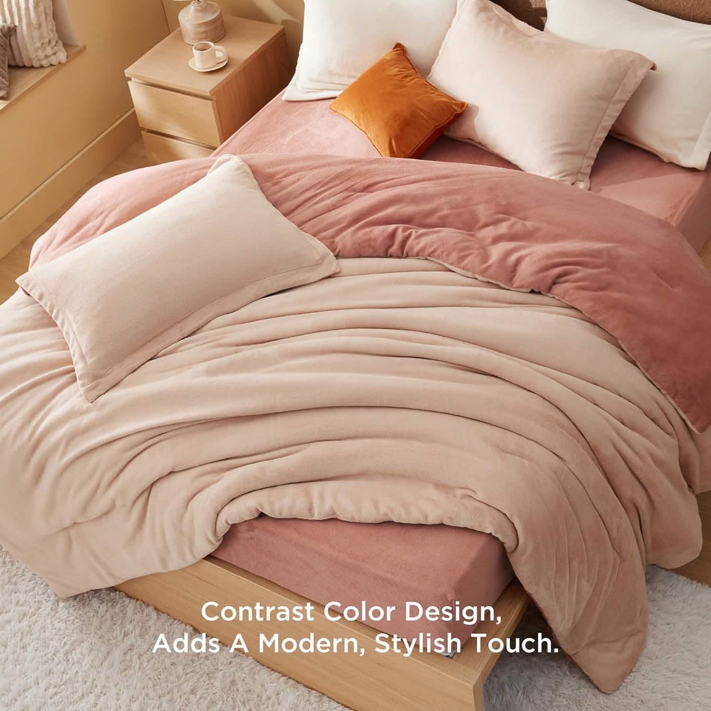 Puffy Flannel Fleece Comforter Set