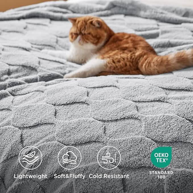 Acquard Decorative Shaggy Fleece Blanket
