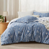 Reversible Floral Print Comforter Set-2