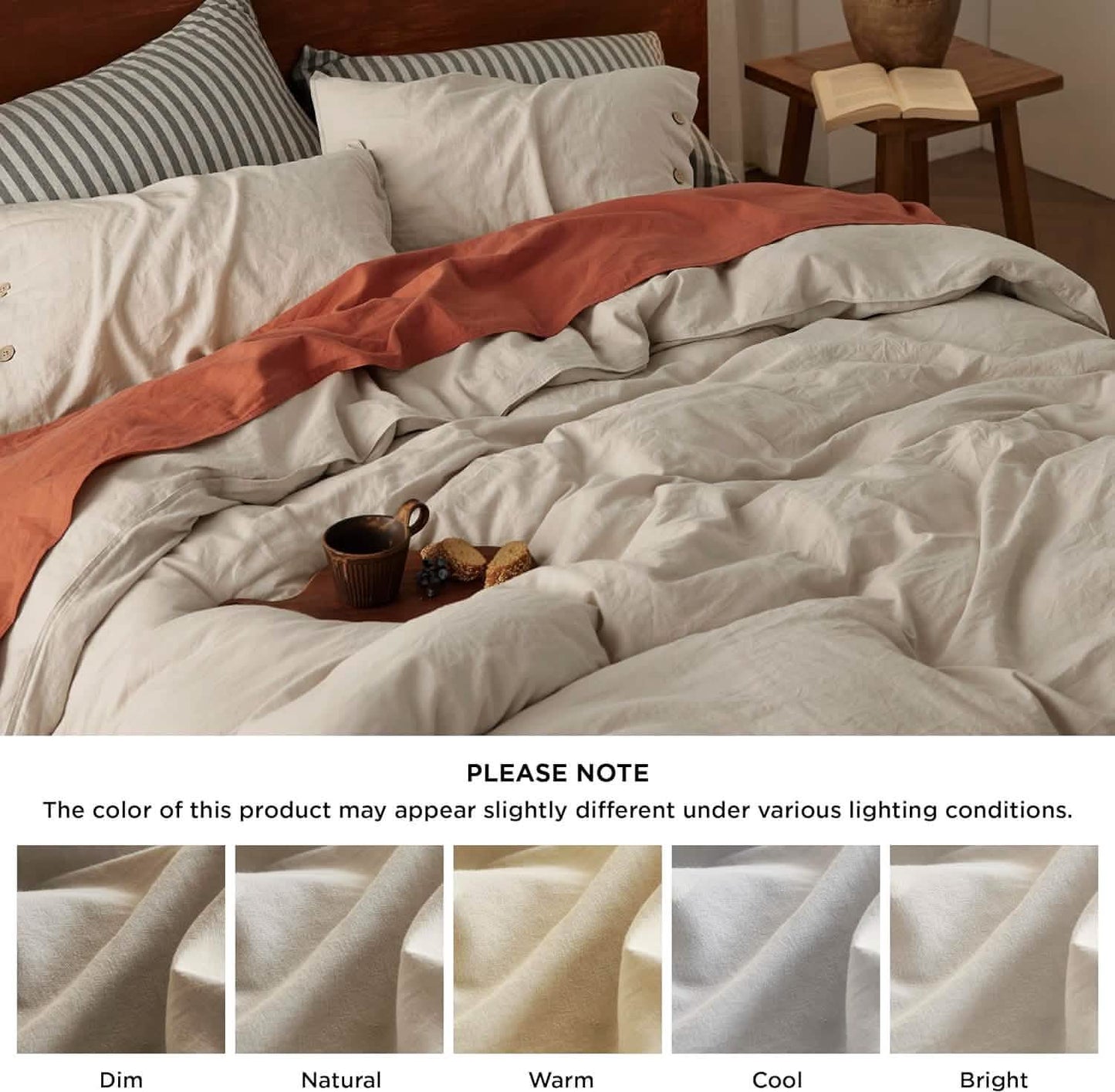 Cotton Linen Hybrid Duvet Cover Set