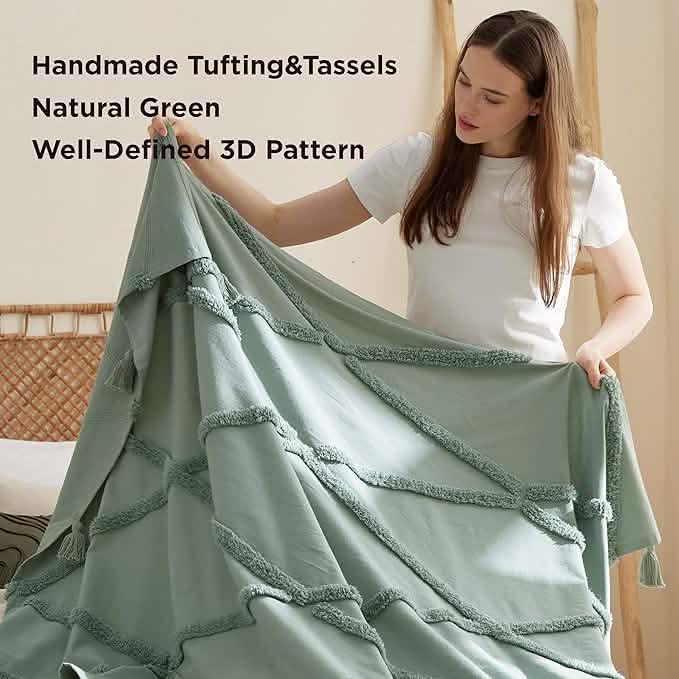 Diamond Tufted Boho Throw Blanket