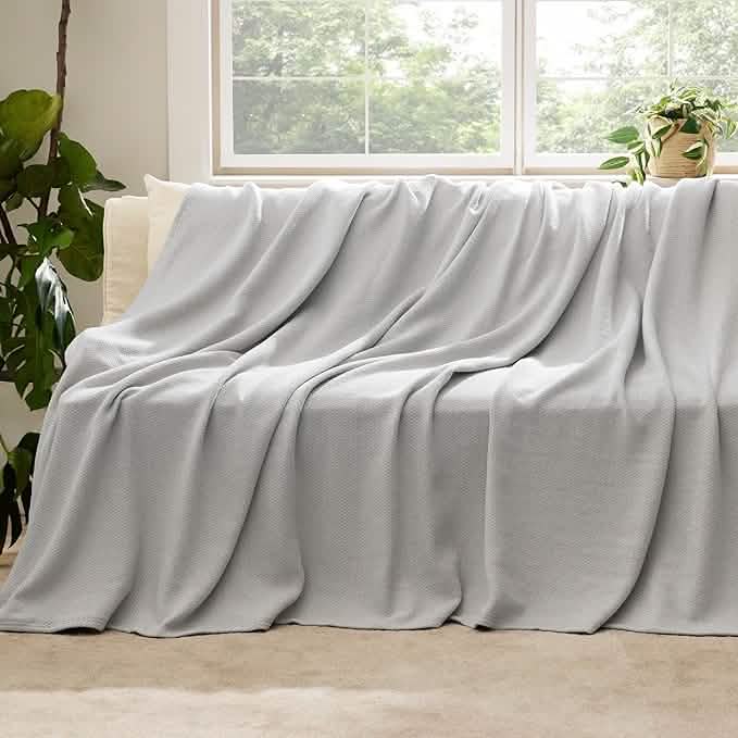 100% Cotton Herringbone Woven Blanket
