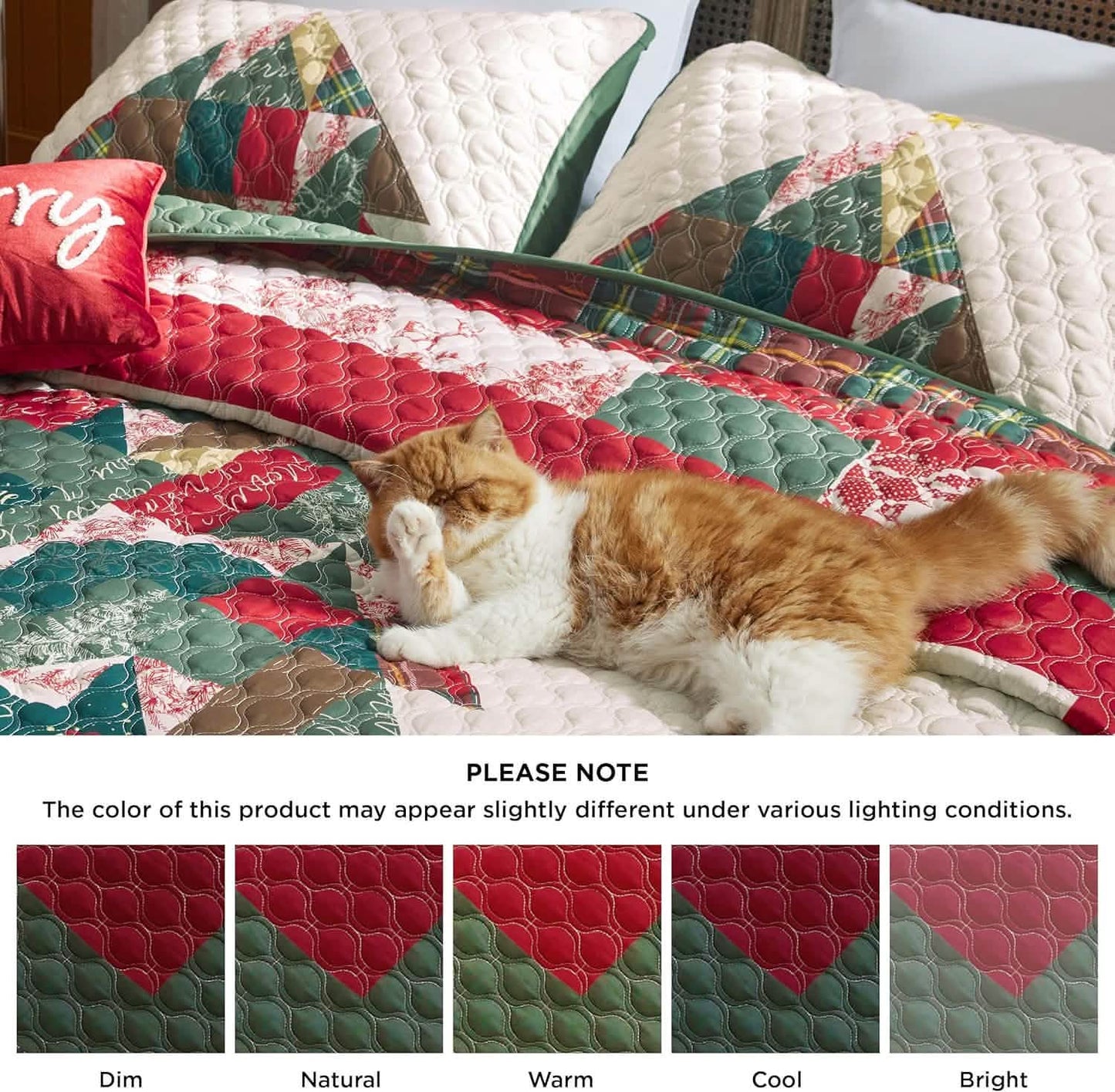 Christmas Modern Patchwork Quilt Set Tree