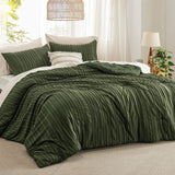 Embroidery Boho Striped Comforter Set