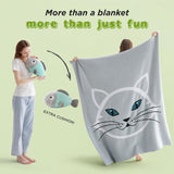 Bedsure Funny Blanket Grey