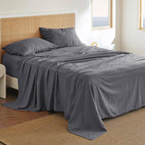 Bedsure Breathable Cotton Linen Bed Sheet Set