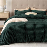 Bedsure Striped Flannel Duvet Cover Set