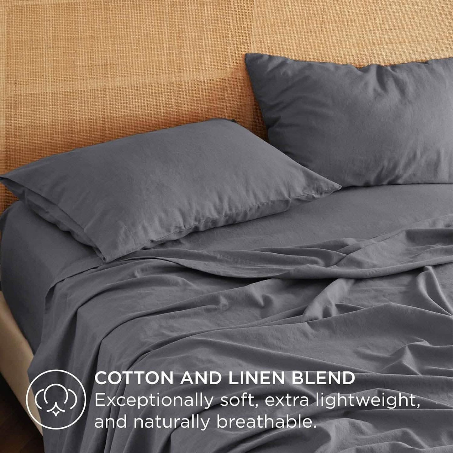 Breathable Cotton Linen Bed Sheet Set