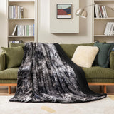 Faux Fur and Sherpa Tie-dye Reversible Blanket