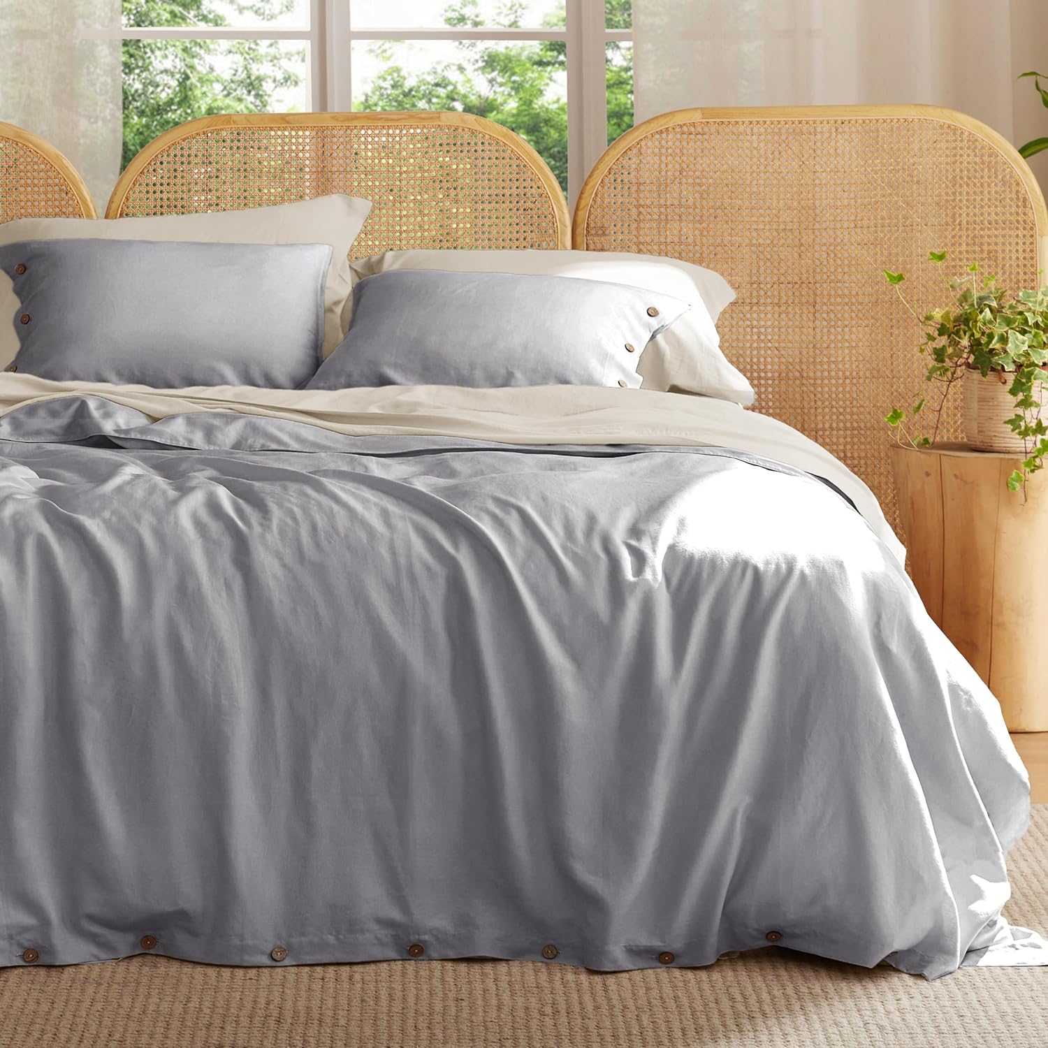 Rayon Derived from Bamboo and Linen Duvet Cover Set