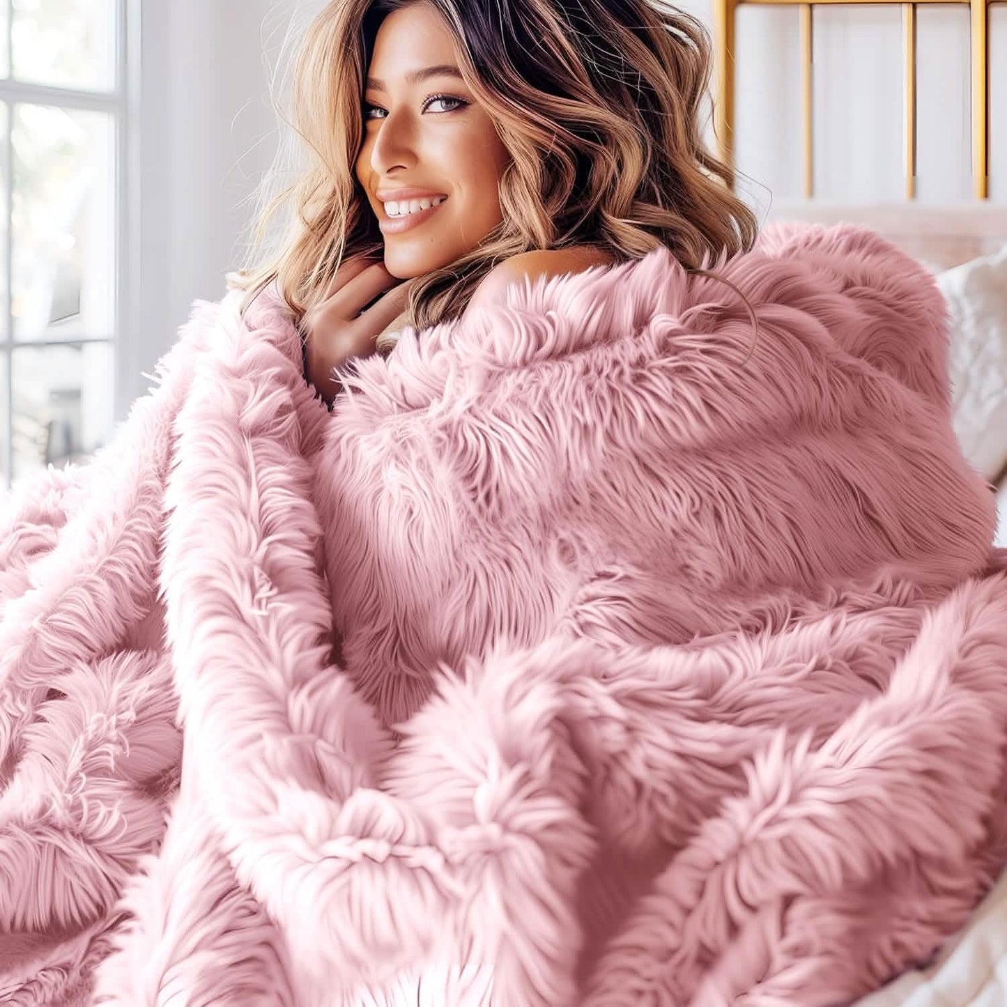 Fuzzy Faux Fur Blanket