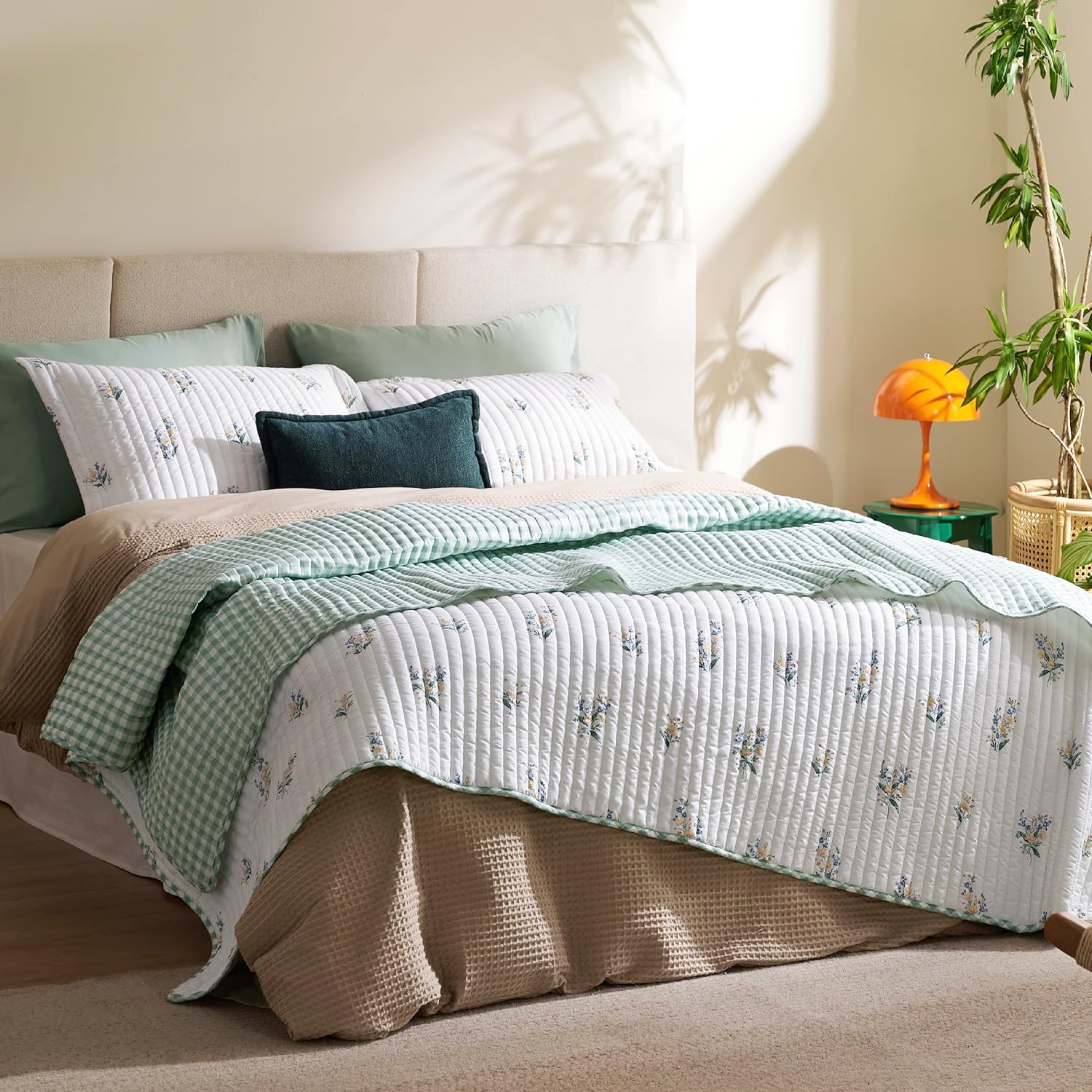 Bedsure Botanical Quilt Set