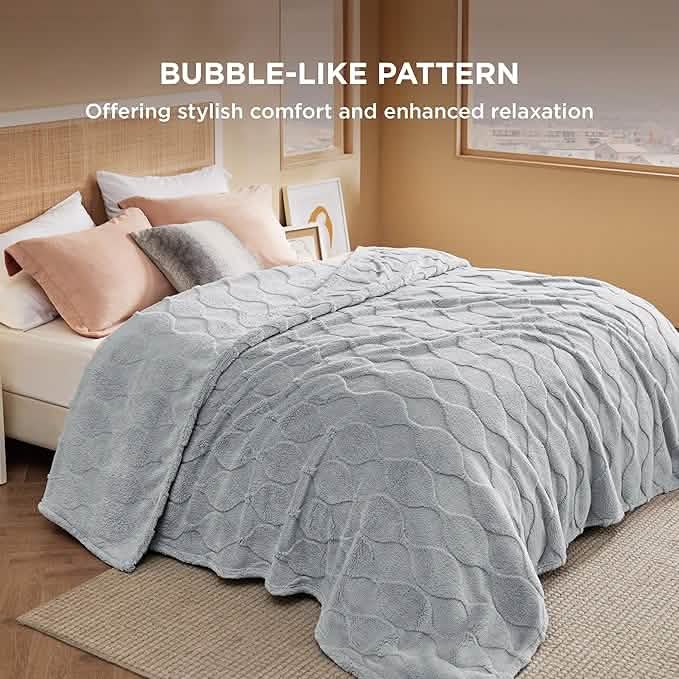 Acquard Decorative Shaggy Fleece Blanket