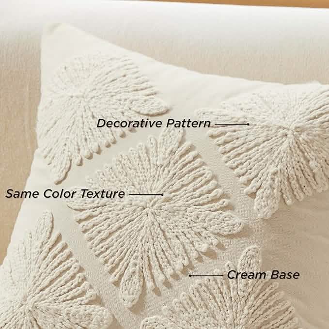 GentleSoft™ Circle Tufted Boho Pillow Cover Leaves
