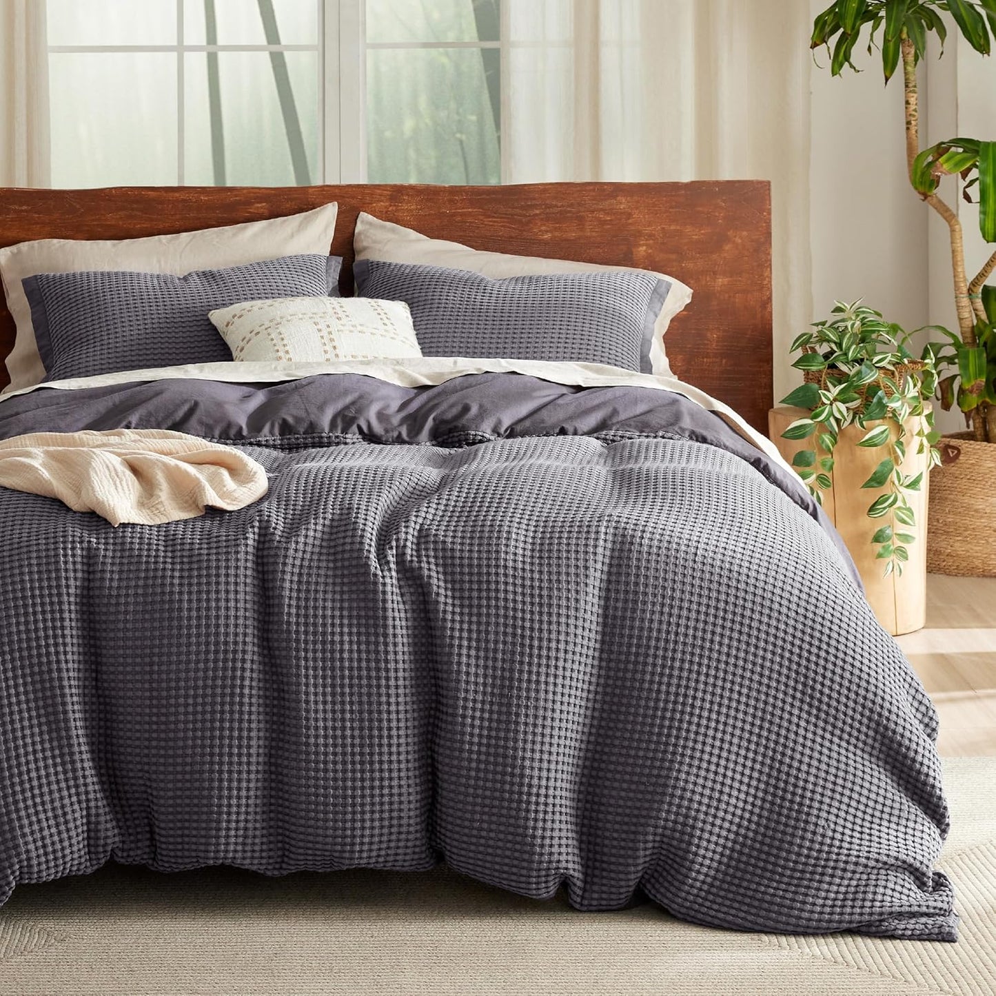 Cooling Waffle Duvet Cover Set