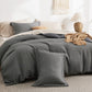 Polyester Microfiber Waffle Duvet Weave Duvet Cover Set